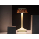 Bon Jour Unplugged Table Lamp Fresh Mint Rattan By Flos - Lifestyle View