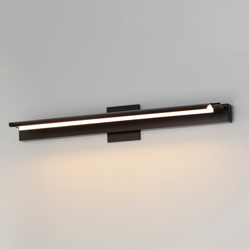 Bookkeeper LED Wall Light Black Medium With Light By ET2 Side View