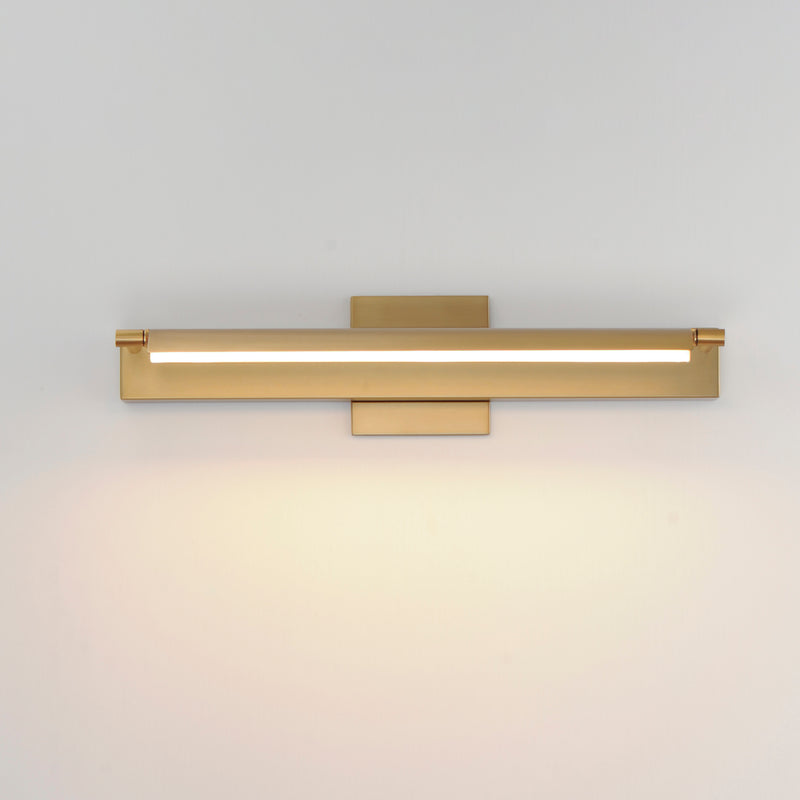 Bookkeeper LED Wall Light Small Natural Aged Brass With Light By ET2 Front View