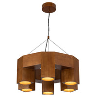 Bosco Chandelier — 25 Inch, Natural Oak