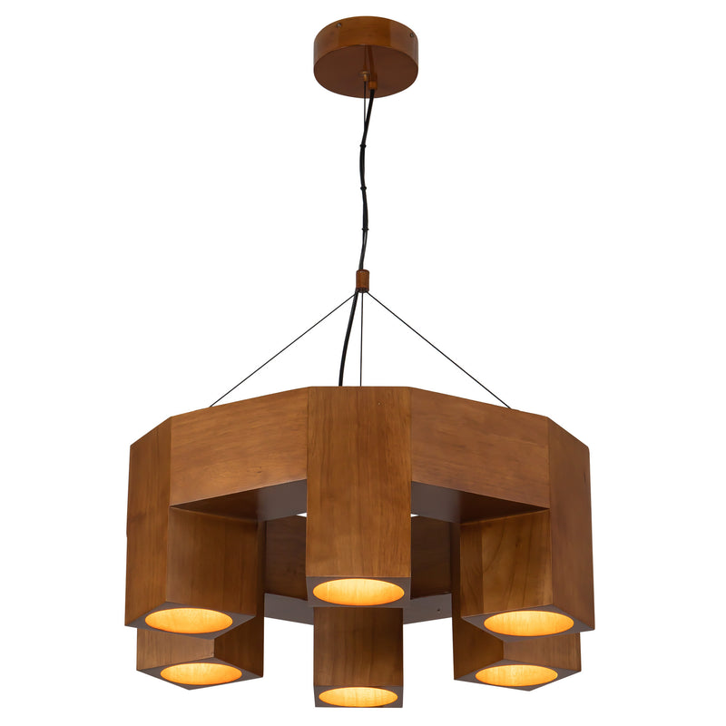 Bosco Chandelier — 25 Inch, Natural Oak