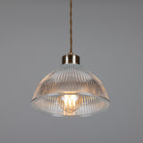 Boston Industrial Holophane Pendant - Antique Brass