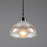 Boston Industrial Holophane Pendant - Antique Silver