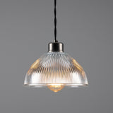 Boston Industrial Holophane Pendant - Antique Silver