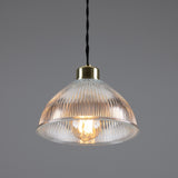Boston Industrial Holophane Pendant - Polished Brass