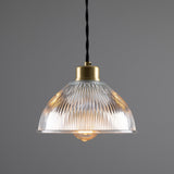 Boston Industrial Holophane Pendant - Satin Brass