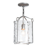 Bow Lantern Semi-Flush Mount, shown in Vintage Platinum, Water Glass, by Hubbardton Forge
