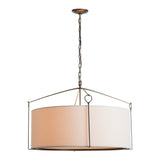 Bow Pendant Large, shown in Dark Smoke, Flax Shade, by Hubbardton Forge