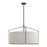 Bow Pendant Large in Natural Iron, Flax Shade by Hubbardton Forge