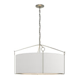 Bow Pendant Large in Sterling, Natural Anna Shade by Hubbardton Forge