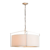 Bow Pendant Small, shown in Vintage Platinum, Flax Shade, by Hubbardton Forge