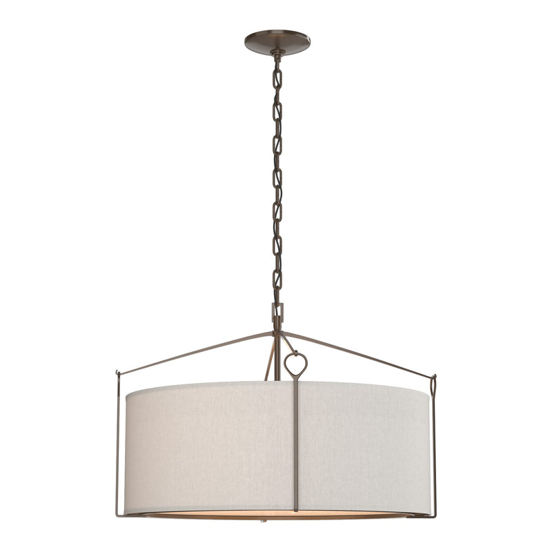 Bow Pendant Small in Bronze, Flax Shade by Hubbardton Forge