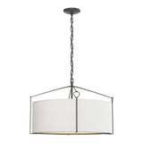 Bow Pendant Small in Dark Smoke, Natural Anna Shade by Hubbardton Forge
