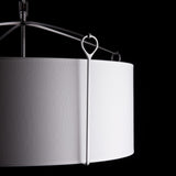 Bow Pendant Small detail in Vintage Platinum, Natural Anna Shade, by Hubbardton Forge