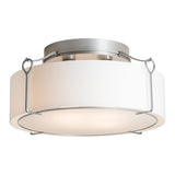 Bow Semi-Flush Mount Large, shown in Vintage Platinum, Opal Glass, by Hubbardton Forge