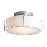 Bow Semi-Flush Mount Large detail in Vintage Platinum, Opal Glass, by Hubbardton Forge