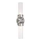 Bow Wall Sconce 2 Light, shown in Sterling, by Hubbardton Forge