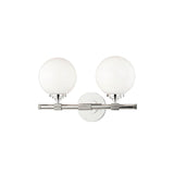 Bowery Bath and Vanity Light by Hudson Valley - 2-Light, Polished Nickel