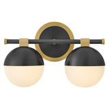 Bowie Vanity - 2 Lights Lacquered Brass / Black