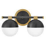Bowie Vanity - 2 Lights Lacquered Brass / Black