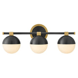 Bowie Vanity - 3 Lights Lacquered Brass / Black