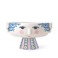 Bjørn Wiinblad Eva Bowl on Stand, Blue, Ø: 9.4" By Bjorn Wiinblad