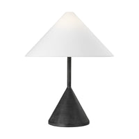 Brachion Table Lamp — 20 7/8", White Linen, Black Pearl