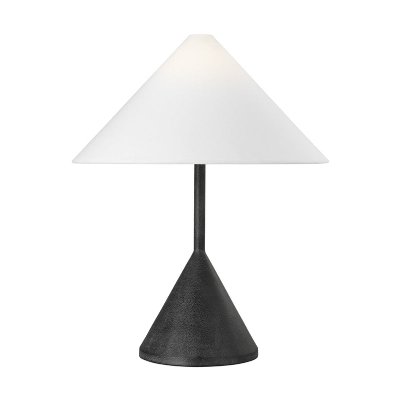 Brachion Table Lamp — 20 7/8", White Linen, Black Pearl