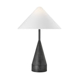 Brachion Table Lamp — 24 3/8", White Linen, Black Pearl