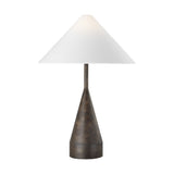 Brachion Table Lamp — 24 3/8", White Linen, Rustic Bronze