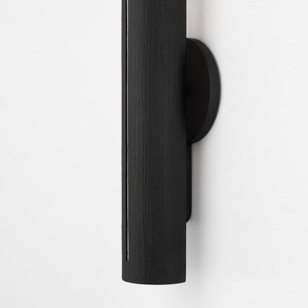 Brandon Wall Light By Troy Lighting Textured Black Side View