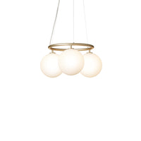 Brass/Opal 3 Lights Miira Circular Chandelier by Nuura