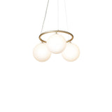 Brass/Opal 3 Lights Miira Circular Chandelier by Nuura