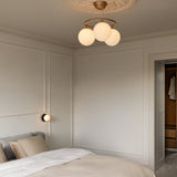Brass/Opal 3 Lights Miira Circular Chandelier by Nuura in Bedroom