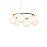 Brass/Opal 6 Lights Miira Circular Chandelier by Nuura