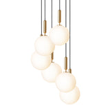 Brass/Opal Large Miira 6 Multi-Light Suspension by Nuura