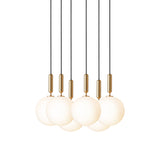 Brass/Opal Large Miira 6 Multi-Light Suspension by Nuura
