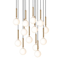 Brass/Opal Small Miira 13 Multi-Light Suspension by Nuura