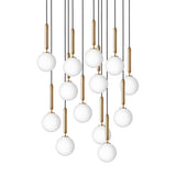 Brass/Opal Small Miira 13 Multi-Light Suspension by Nuura