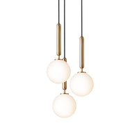 Brass/Opal Small Miira 3 Multi-Light Suspension by Nuura
