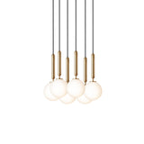 Brass/Opal Small Miira 6 Multi-Light Suspension by Nuura