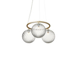 Brass/Optic Clear 3 Lights Miira Circular Chandelier by Nuura