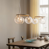 Brass/Optic Clear 3 Lights Miira Circular Chandelier by Nuura