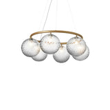 Brass/Optic Clear 6 Lights Miira Circular Chandelier by Nuura