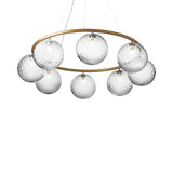 Brass/Optic Clear 8 Lights Miira Circular Chandelier by Nuura