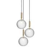 Brass/Optic Clear Large Miira 3 Multi-Light Suspension by Nuura