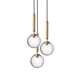 Brass/Optic Clear Small Miira 3 Multi-Light Suspension by Nuura