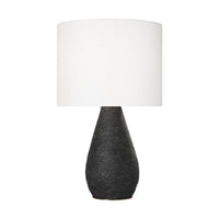Breccia Table Lamp — 15 1/2", White Linen, Black Wash