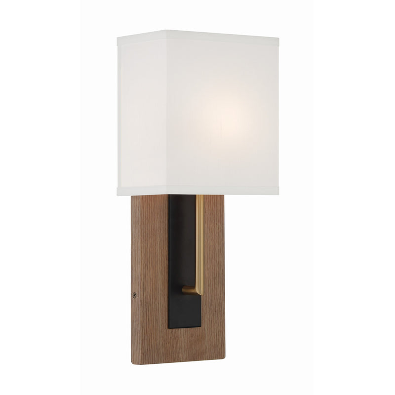 Brent Wood Sconce 6.5'' Matte Black + Vibrant Gold