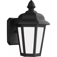 Brentwood Outdoor Wall Lantern — 10 Inch, Black with Smooth White Glass